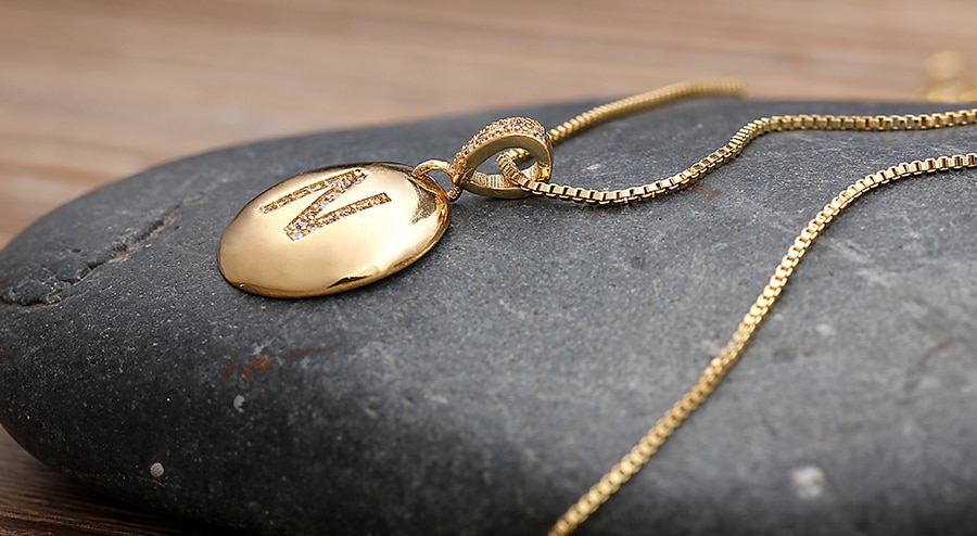 Women's Crystal Initial Necklace