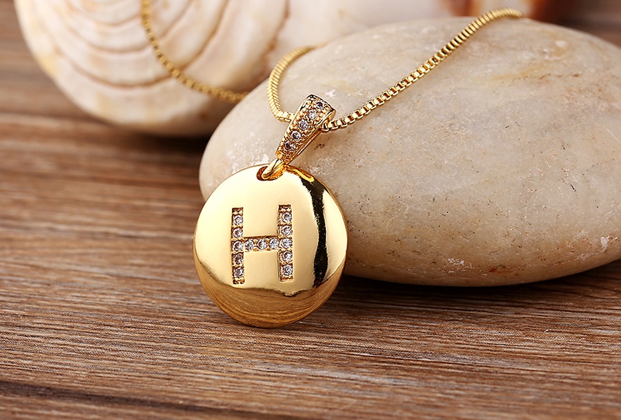 Women's Crystal Initial Necklace