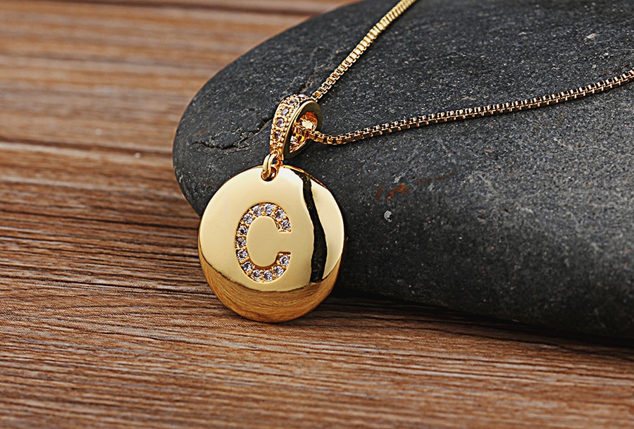 Women's Crystal Initial Necklace