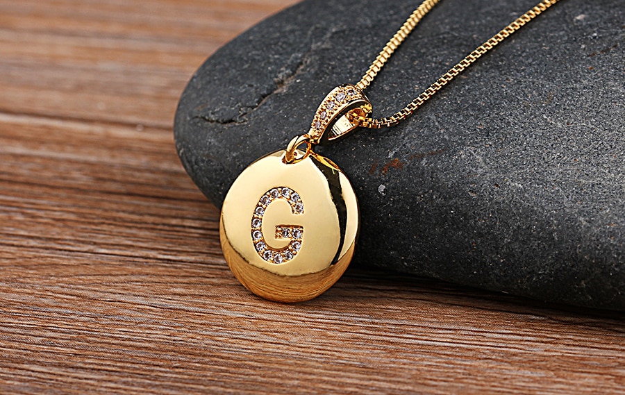 Women's Crystal Initial Necklace