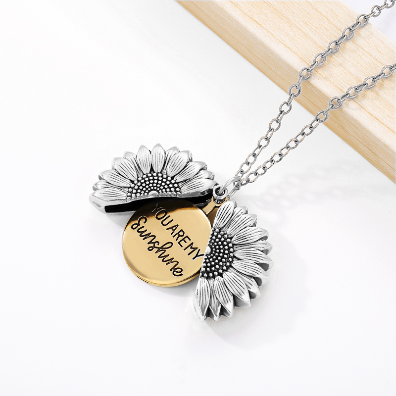 Women's Sunflower Locket Necklace Women's Sunflower Locket Necklace