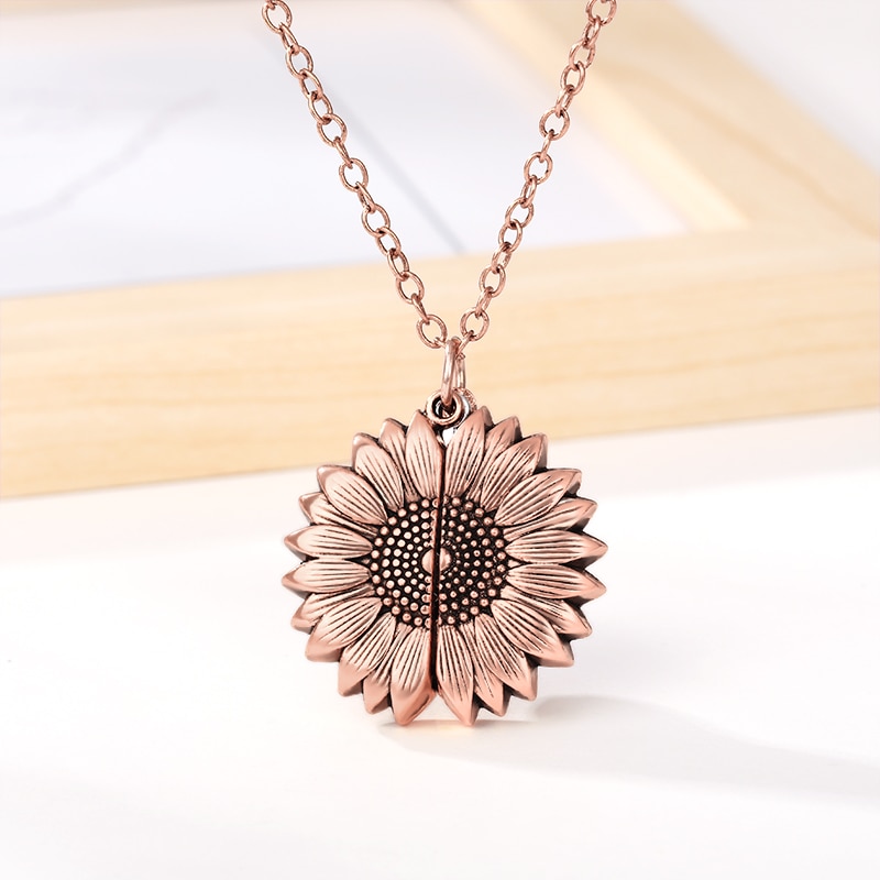 Women's Sunflower Locket Necklace Women's Sunflower Locket Necklace