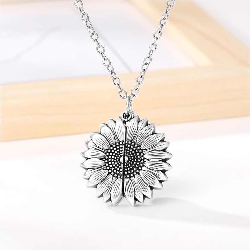 Women's Sunflower Locket Necklace Women's Sunflower Locket Necklace