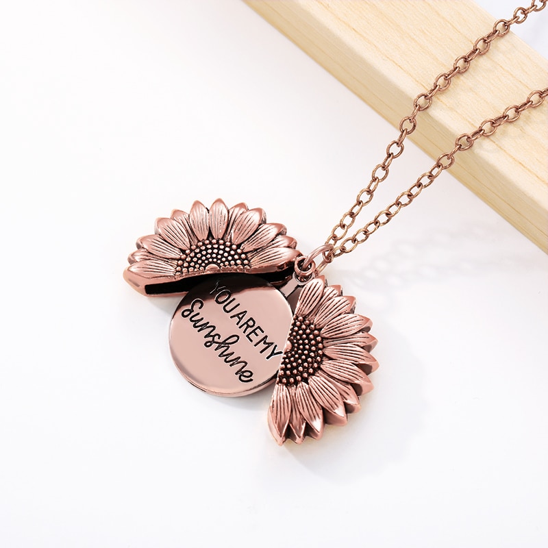 Women's Sunflower Locket Necklace Women's Sunflower Locket Necklace