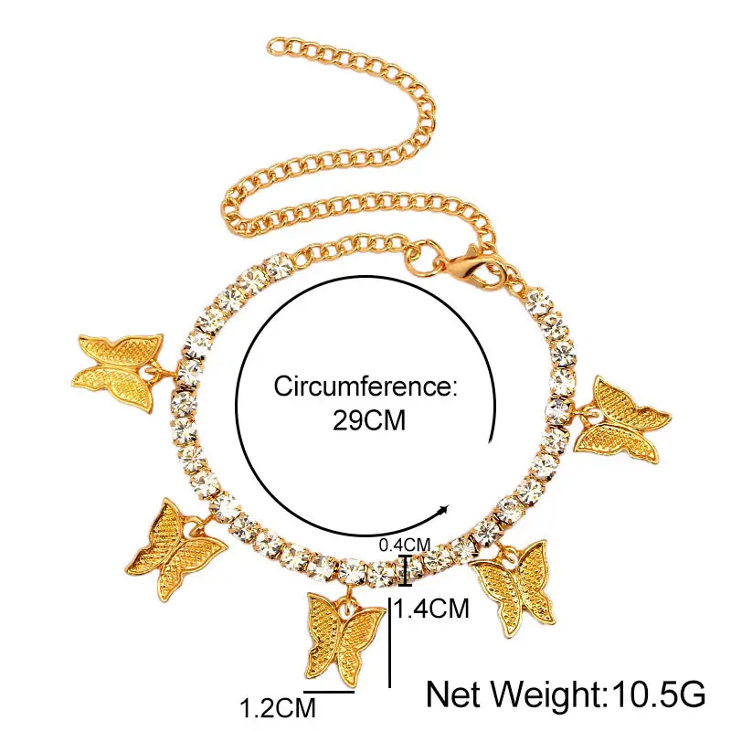Butterfly Rhinestone Women's Ankle Bracelet Butterfly Rhinestone Women's Ankle Bracelet