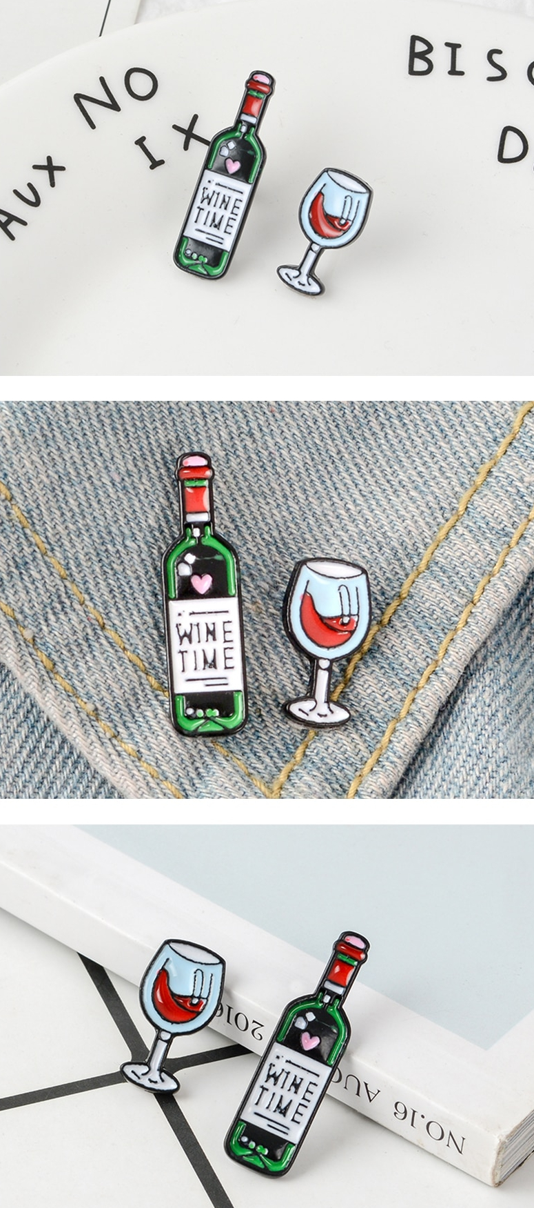 Wine Themed Unisex Brooch