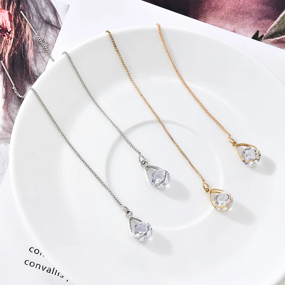 Women's Water Drop Chain Earrings