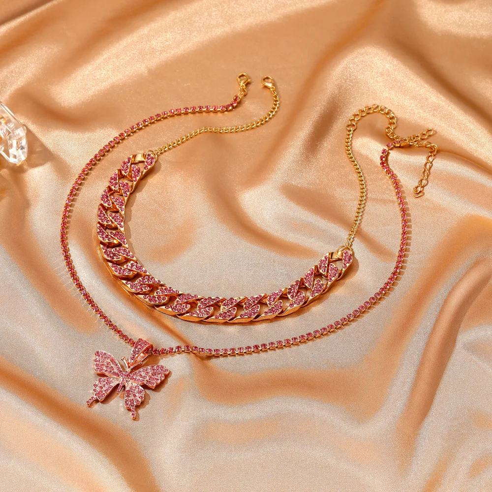 Women's Double Layer Butterfly Pendant Necklace Women's Double Layer Butterfly Pendant Necklace