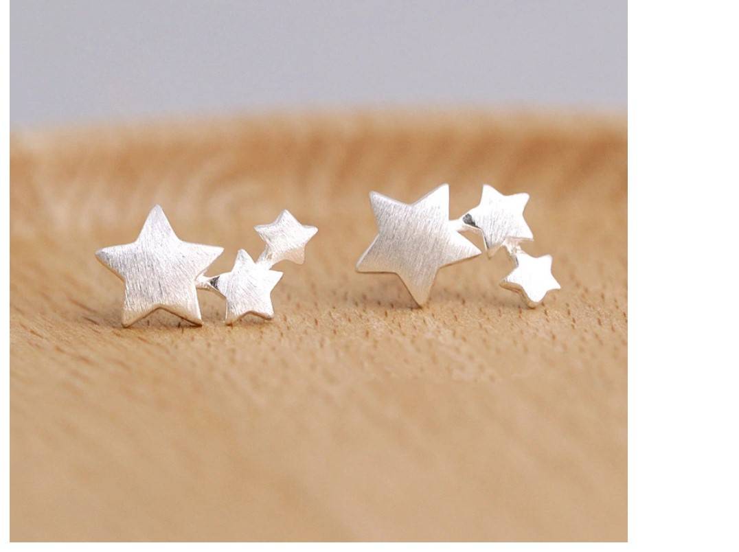 Women's Little Stars 925 Sterling Silver Stud Earrings Women's Little Stars 925 Sterling Silver Stud Earrings