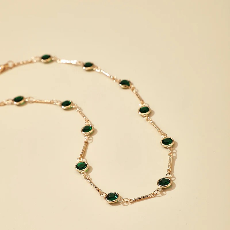 Green Rhinestone Chain Choker Green Rhinestone Chain Choker